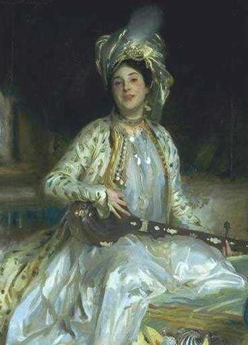 John Singer Sargent Sargent emphasized Almina Wertheimer exotic beauty in 1908 by dressing her en turquerie oil painting image